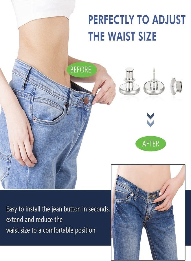 HEAVY DRIVER® Jeans Buttons Replacement No Sew Instant Loose Adjustable Jean Button Detachable Pants Button Pins for Clothing Extend or Reduce Waist or Width Adjustment Metal Button - 10pcs - Image 4